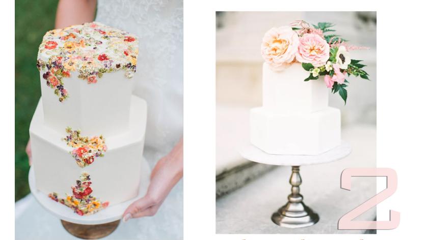 Xu hướng bánh cưới: 7 kiểu bánh cưới hình lục giác thanh lịch