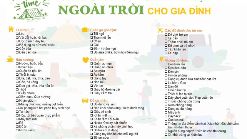 Cùng Hoadep24 lên danh sách đồ mang đi cắm trại – có bản checklist để download